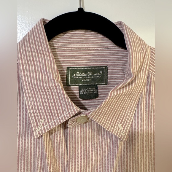 Eddie Bauer vintage button down striped shirt size large - Picture 2 of 5